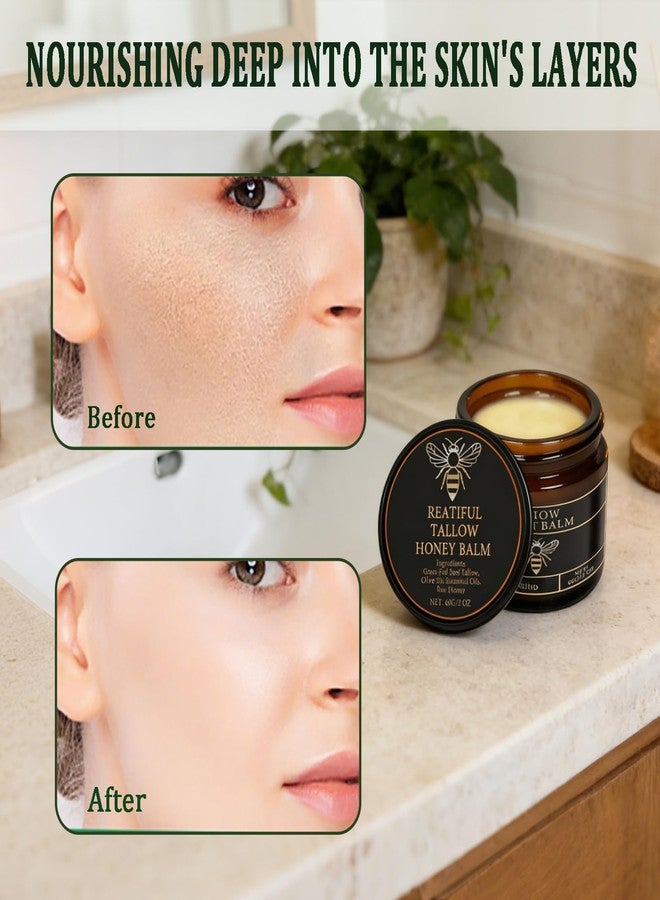 REATIFUL Beef Tallow for Skin, Tallow Honey Balm,Organic Grass tallow and honey balm for face and Body, Natural Soothing Moisturizing the Skin - Image 4